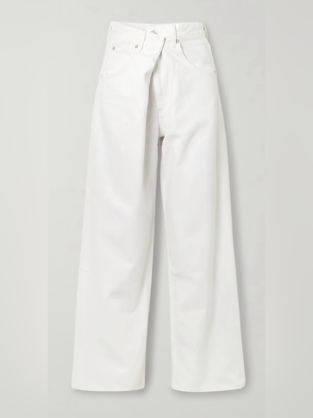 $470 AGOLDE Vana Folded High-Rise Wide Leg Jeans in White Milkshake US29 - Picture 3 of 6